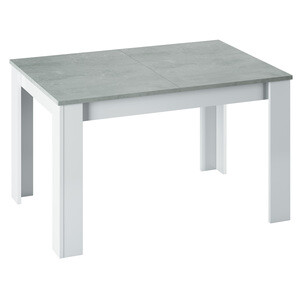 KIT TAVOLO 'KENDRA'90X140/190X78 BIANCO/CEMEN