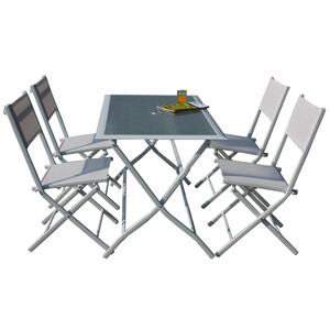 SET TAVOLO + 4 SEDIE PIEGH.